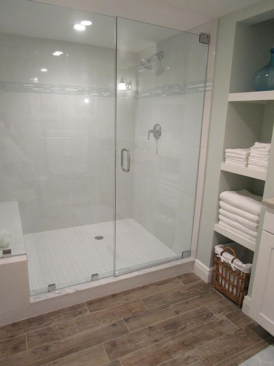 Shower Remodel White Tile